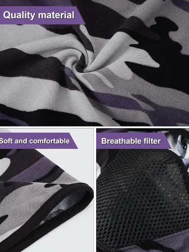 Miniatura 5 de Blulu Pasamontañas de 4 piezas, máscara de cara completa, para invierno, resistente al viento, pasamontañas, protección solar, transpirable