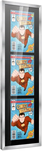 Miniatura 138 de Poster Palooza Marco de cómic con paspartú para 1 cómic de la Edad de Bronce publicado entre 1970 y 1985, marco de cómic negro para cómic de 7.25 x