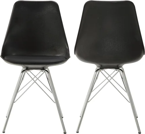 Coaster Home Furnishings - Juniper - Sillas de comedor sin brazos con tapicería de cuero sintético suave y patas cromadas - Cocina y comedor para el
