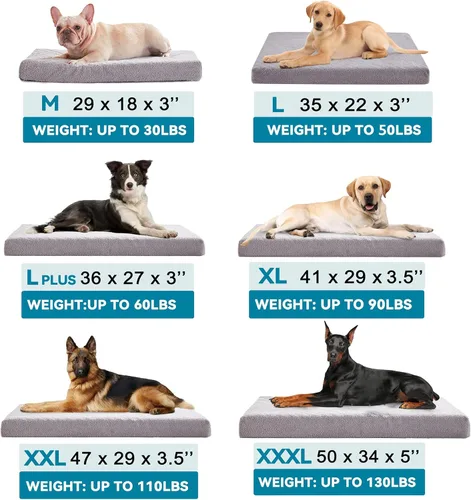 Miniatura 4 de WATANIYA PET Cama de Espuma Viscoelástica para Perros Grandes, Camas Refrescantes para Perros Grandes, Alfombrilla Lavable para Mascotas para Jaula