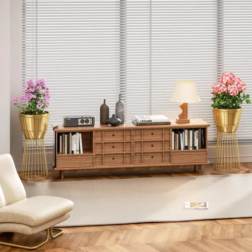 Miniatura 6 de Soporte de metal para plantas con maceta de 12 pulgadas – Soporte decorativo de metal para plantas de interior, soporte dorado para plantas moderno