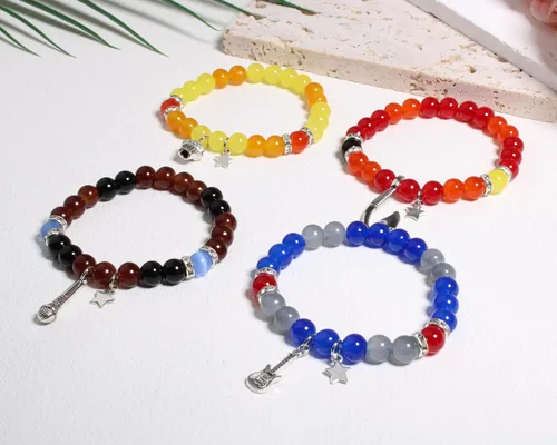 Miniatura 5 de QqzsJewls Pulseras inspiradas en FNAF, regalos de disfraz para fanáticos del juego Fnaf, pulseras de piedra con cuentas para niños y niñas, regalos