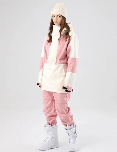 Miniatura 53 de RIUIYELE Traje de esquí para mujer, chaqueta y pantalones de snowboard para deportes al aire libre, traje de nieve con aislamiento impermeable