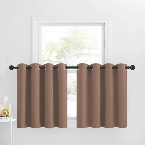 Miniatura 168 de NICETOWN Cortinas opacas de cocina para ventana sobre el fregadero, aislamiento térmico, decoración del hogar, pequeños niveles opacos con ojales