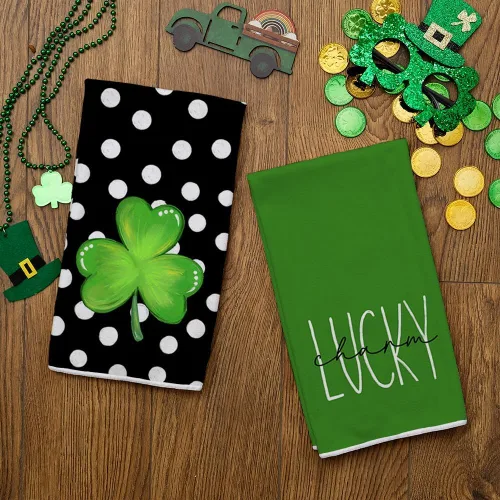 Miniatura 8 de ARKENY Juego de 2 toallas de cocina con lunares blancos para decoración del hogar, paño de secado de barra ultra absorbente para decoración