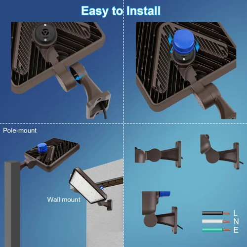 Miniatura 8 de ledmo 480W Luz LED de estacionamiento, luz LED de 5000K 72000LM súper brillante del atardecer al amanecer, luz de calle comercial al aire libre