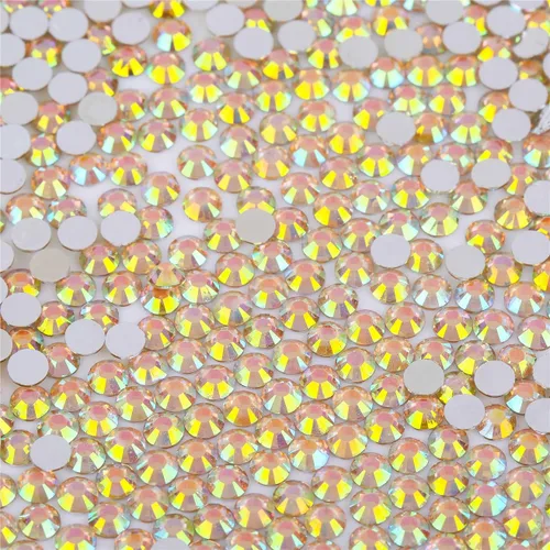 3000 diamantes de imitación redondos SS6 de 0.079 in con parte trasera plana AB de vidrio transparente, cristales para arte de uñas, manualidades,