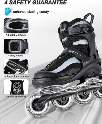 Miniatura 2 de Patines en línea ajustables para niños y adultos – Patines con gradiente de color y ruedas completamente iluminadas para niñas, niños
