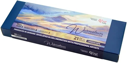 Miniatura 6 de Rosa Gallery Set de Pintura de Acuarela Profesional para Paisaje, 21 Colores de 2.5 ml, Kit de Pinturas de Alta Resistencia a la Luz para Artistas
