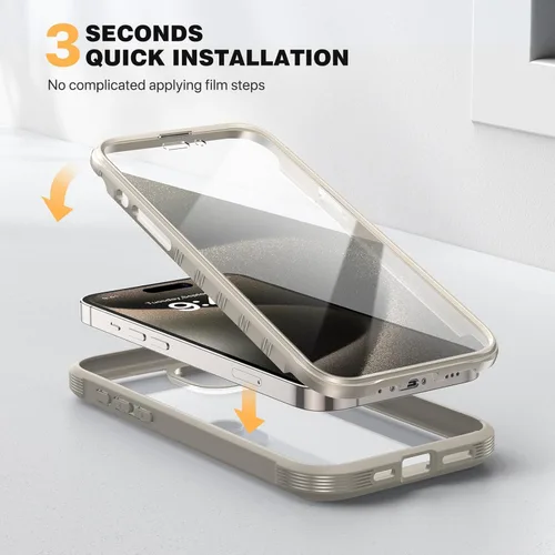 Miniatura 68 de Diaclara Funda diseñada para iPhone 16, mejorada [protección completa de la cámara], carcasa resistente de cuerpo completo con protector de pantalla