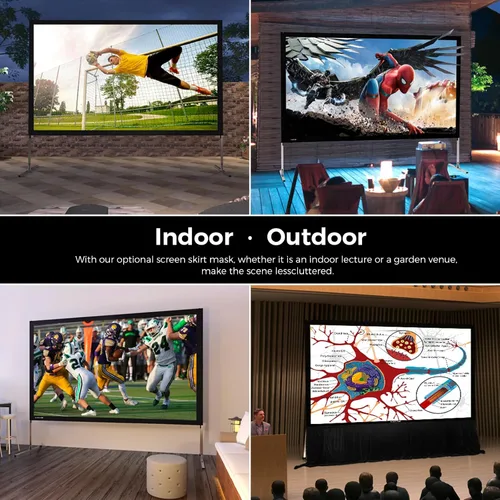 Miniatura 7 de SCREENPRO 100inch Projector Screen with Stand, Fast Outdoor Movie Screen for Patio with Adjustable Leg(23"-35"),16:9 HD 4K Projector Screen for Yard