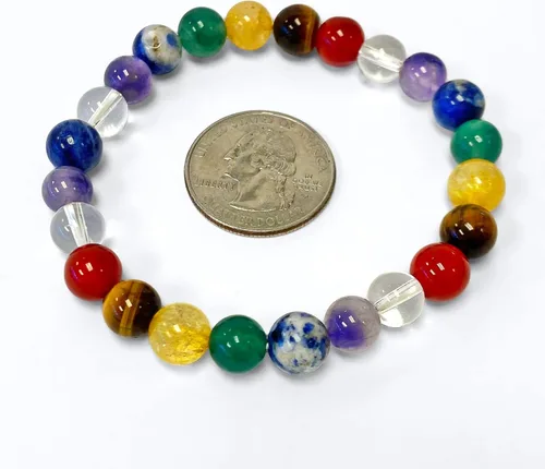 Miniatura 305 de Gem Avenue Handmade Round Bead Stretch Bracelet Unisex Natural Stone Beaded Jewelry for Men & Women, Elastic Wristband for Daily Wear