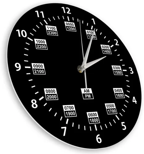 Miniatura 3 de Reloj de pared de 15 pulgadas, estilo militar, 24 horas, reloj de pared retro silencioso de cuarzo sin tictac, funciona con pilas, reloj de pared