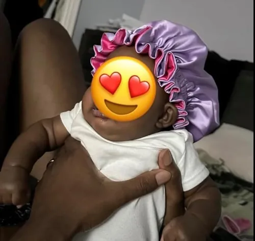 Miniatura 3 de AKISS - Exquisita gorra para dormir reversible con forro de satén para bebés, recién nacidos, niños grandes y pequeños y mamásmujeres