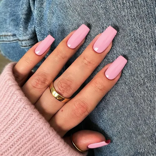 Miniatura 28 de KQueenest Uñas postizas largas a presión con diseño de ojo de gato, cuadradas, medianas, color rojo oscuro con purpurina, ataúd, uñas acrílicas a