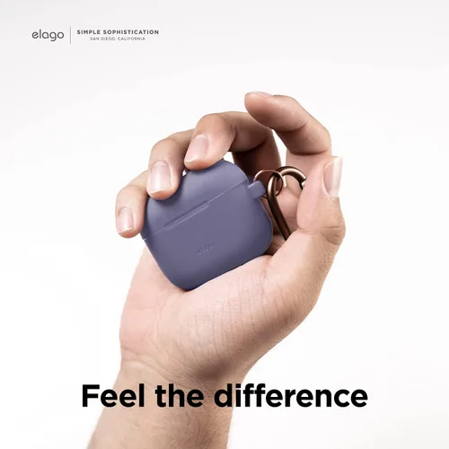Miniatura 6 de elago Funda de silicona compatible con AirPods de tercera generación, compatible con AirPods 3, mosquetón incluido, soporta carga inalámbrica