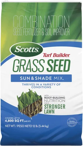 Miniatura 19 de Scotts – Mezcla de semillas de césped Turf Builder Sun & Shade con fertilizante y mejorador de suelo, prospera en diversas condiciones, 16 libras