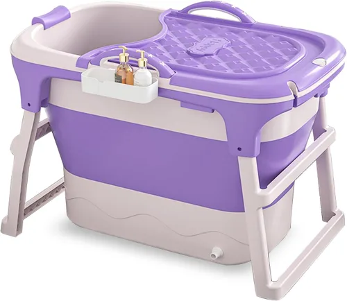 Miniatura 11 de Bañera plegable de 41 pulgadas para adultos, bañera portátil grande para ducha, bañera plegable sin esfuerzo para adultos para baños espaciosos