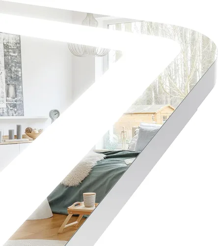 NEWBULIG - Espejo de longitud completa con soporte de 16"×60", LED con iluminación de 3 colores, para dormitorio, cuerpo colgante, decoración