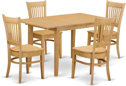 Miniatura 17 de East West Furniture NOVA5-BLK-W - Juego de muebles de comedor de 5 piezas, incluye una mesa de cocina rectangular con hojas de mariposa y 4 sillas