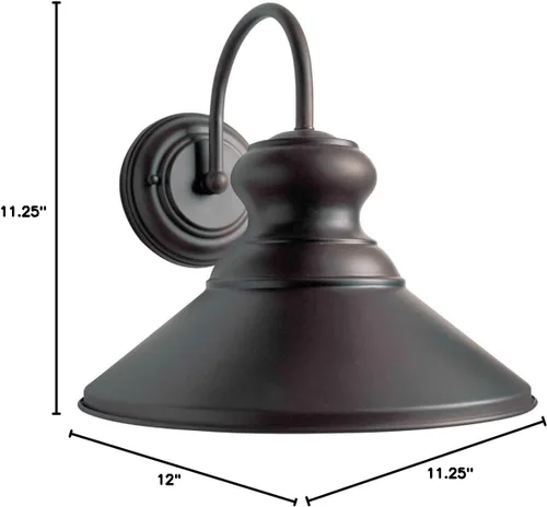 Miniatura 2 de Forte Lighting 1227-01-32DS - Soporte de pared exterior de 1 luz transicional con 1 luz, acabado de bronce antiguo