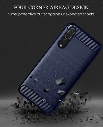 Miniatura 4 de Asuwish Funda para Huawei P20 Pro con protector de pantalla de vidrio templado y accesorios para celda, delgada y suave goma de silicona TPU Azul