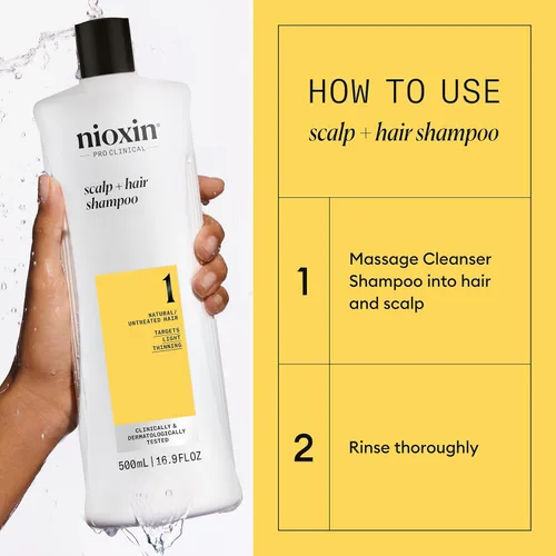 Miniatura 6 de Nioxin Sistema de engrosamiento del cuero cabelludo + cabello, 1 champú, para cabello natural o sin tratar con ligero adelgazamiento