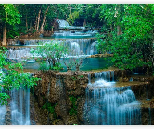 artgeist Mural de pared premium cascada de 118 x 91 pulgadas, papel tapiz no tejido, decoración de pared de vellón, impresión fotográfica, diseño de