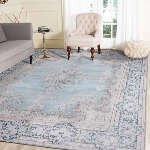 Miniatura 42 de DECOMALL Alfombra lavable de 2 pies 6 x 9 pies, alfombra para pasillo con respaldo de goma, antideslizante para cocina Rojo rosa