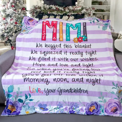 Miniatura 12 de NAZENTI Manta de forro polar sherpa súper suave de 50 x 60 pulgadas, manta Gigi Loves Me, manta Gigi, regalos Gigi de nietos, manta Gigi regalos