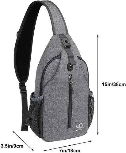 Miniatura 146 de WATERFLY Bolsa pequeña de senderismo: mochila cruzada para el pecho, mochila para hombres y mujeres con correa de hombro agradable a la piel