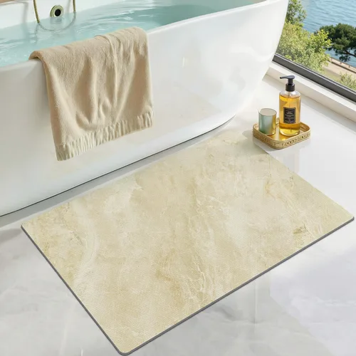 Miniatura 17 de LUMI Tapetes de baño ultra delgados, superabsorbentes, de secado rápido, antideslizantes, para debajo de la puerta, bañera, lavabo y ducha, 17 x 30