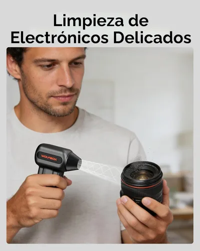 Miniatura 6 de WOLFBOX Plumero de aire comprimido MF60 y MF70, 110000 rpm, soplador de aire inalámbrico recargable ajustable de 3 velocidades con carga rápida