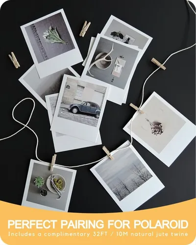 Miniatura 5 de Mini alfileres de ropa para fotos, mini pinzas para la ropa, cadena de fotos mejorada de 1.18 pulgadas con clips, pequeños pines de cierre de madera