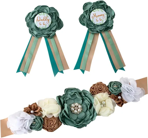 Miniatura 10 de Cinturón de maternidad para mamá para ser papá para ser ramillete, decoración de baby shower, accesorios para fotos de embarazo, regalos de recuerdo
