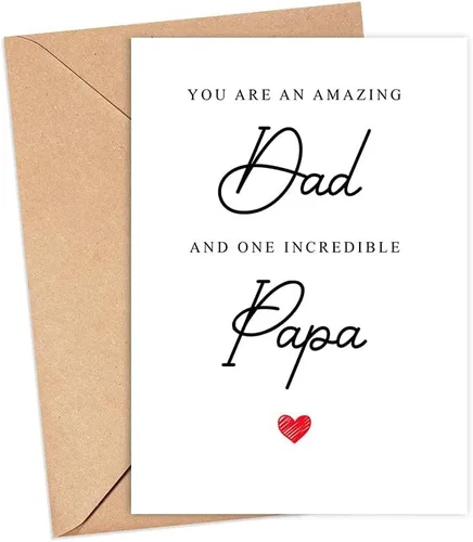 Emily gift You Are An Amazing Dad And One Incredible Papa Card – Día del Padre Cumpleaños Cualquier Ocasión Para Papá – Tarjeta de Feliz Día del