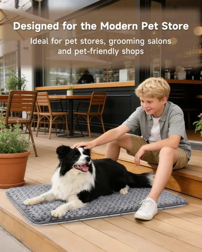 Miniatura 9 de Cama para perros pequeños para jaula de espuma de alta resistencia para perros medianos, lavable, antideslizante, 23 x 17 pulgadas, gris oscuro
