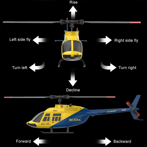 Miniatura 5 de RC ERA A60 Helicóptero - Helicópteros de control remoto para adultos, 1/42 Sacle 2.4G 4CH Gyro Stabilized Aircraft con retención de altitud y flujo