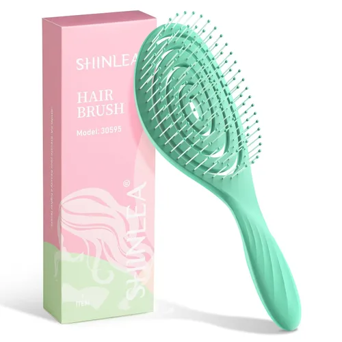 SHINLEA Cepillo para el Cabello, Cepillo Desenredante Anti-Enredos, Cepillo Espiral para Cabello Húmedo y Seco, Mujeres, Hombres, Niños, Se Desliza
