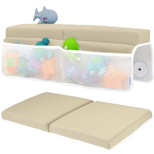 Miniatura 12 de Cómodo juego de rodilleras y coderas de baño para bebé, almohadilla gruesa de espuma viscoelástica con soporte para el codo, cojín de bañera