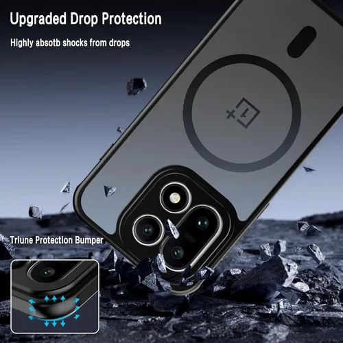 Miniatura 5 de Funda magnética para OnePlus 15 con 2 protectores de pantalla de vidrio templado, [compatible con MagSafe] a prueba de golpes, delgada funda