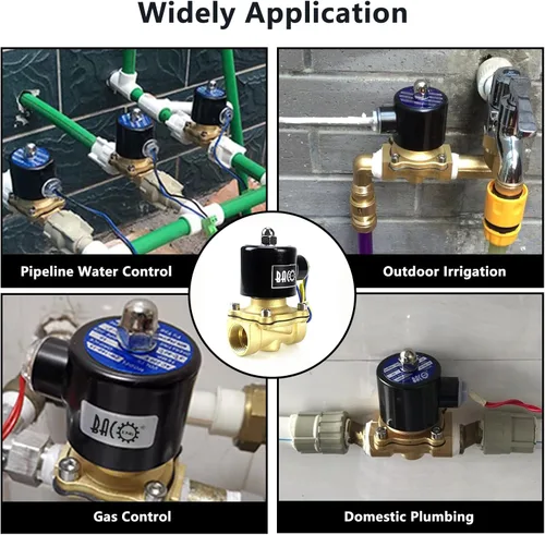 Miniatura 7 de Válvula solenoide eléctrica de latón Bacoeng de 1 pulgada y 110 V CA (NPT, normalmente cerrada)