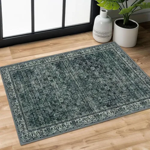 Miniatura 122 de SIILOOM Alfombra antideslizante de pasillo moderna de 2 x 5, súper suave, para pasillos, decoración para cocina, alfombras para pasillos sin 2-Verde