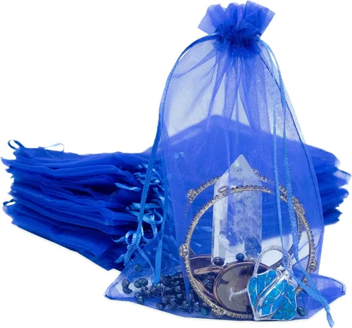 Miniatura 26 de TheDisplayGuys - Paquete de 48 bolsas de regalo de organza transparente negra de 2 x 2-3/4 pulgadas con cordón, bolsas de regalo para joyas, bolsas