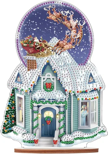 Miniatura 24 de Kits de adornos de escritorio de pintura de diamante para adultos, ángel mamá, sosteniendo bebé, arte de diamante por números, decoraciones