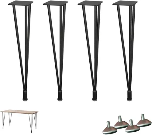 Miniatura 12 de Patas ajustables de metal para muebles, patas de mesa de centro, 3 varillas, ajustables de 0 a 0.394 in, para escritorio, mesa de comedor, mesa