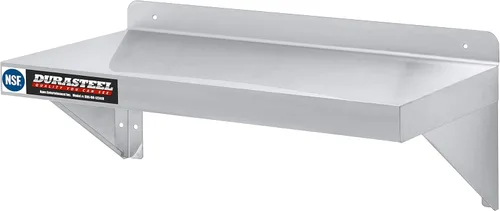 DuraSteel Estante de pared de acero inoxidable, 24 pulgadas de ancho x 12 pulgadas de profundidad, grado comercial, certificado NSF, equipo de