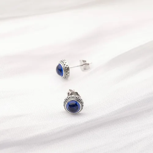 Miniatura 32 de Aretes de plata de ley con piedra natal de cristal real, joyería para mujer, moda occidental 925, envejecida, bohemia, hecha a mano, el mejor regalo