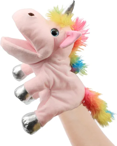 Miniatura 13 de Hopearl Marioneta de mano de pájaro de peluche con boca abierta y movible para juego imaginativo, juego de rol, juguete interactivo para contar