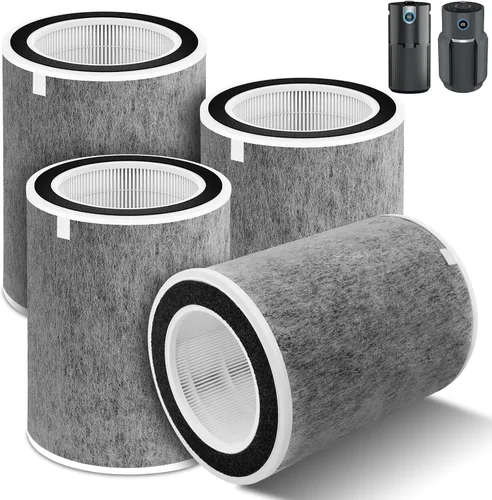 Paquete de 4 filtros de repuesto HP202 HP302 compatibles con purificador de aire Shark HP201 HP202 HP302 HP301 HC502 AP1000 MAX, filtro verdadero